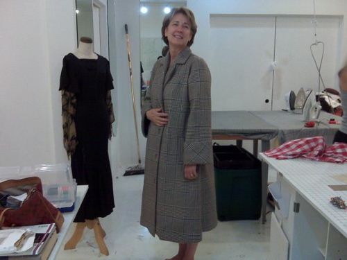 lindsey stewart's plaid cashmere coat