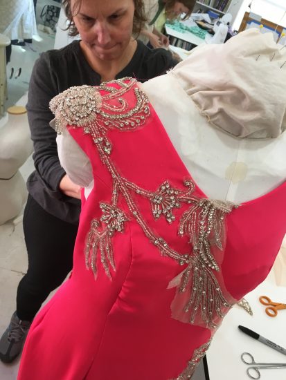 Susan's beaded silk evening gown worked up at Tchad workrooms