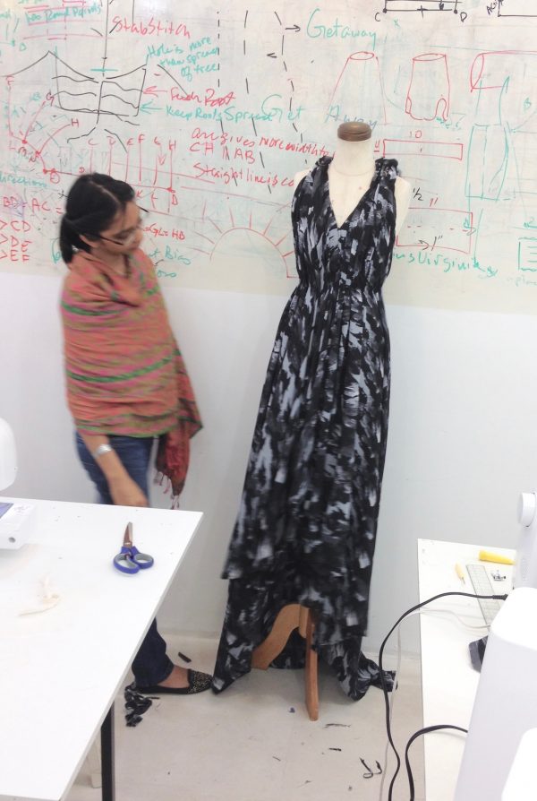 Sana's first draping project at tchad workrooms