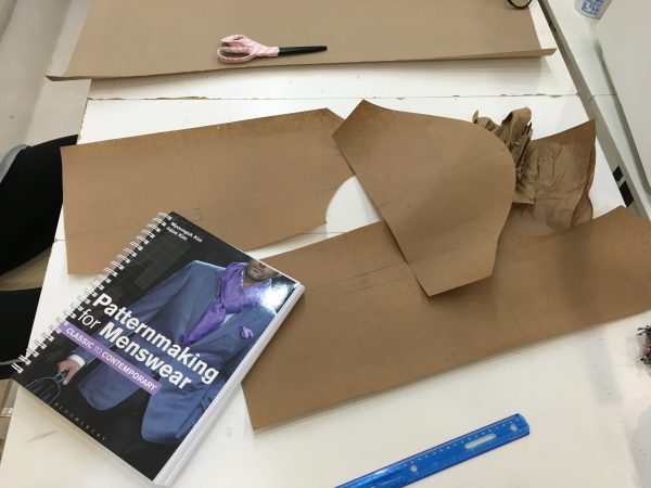 Patternmaking for Menswear, Jae's drafting guide for her hoodie. made at the Tchad Workrooms