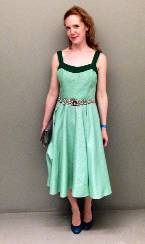 Sewing classes in chicago: tchad: verena: vogue: 2902: green: cotton: circle skirt