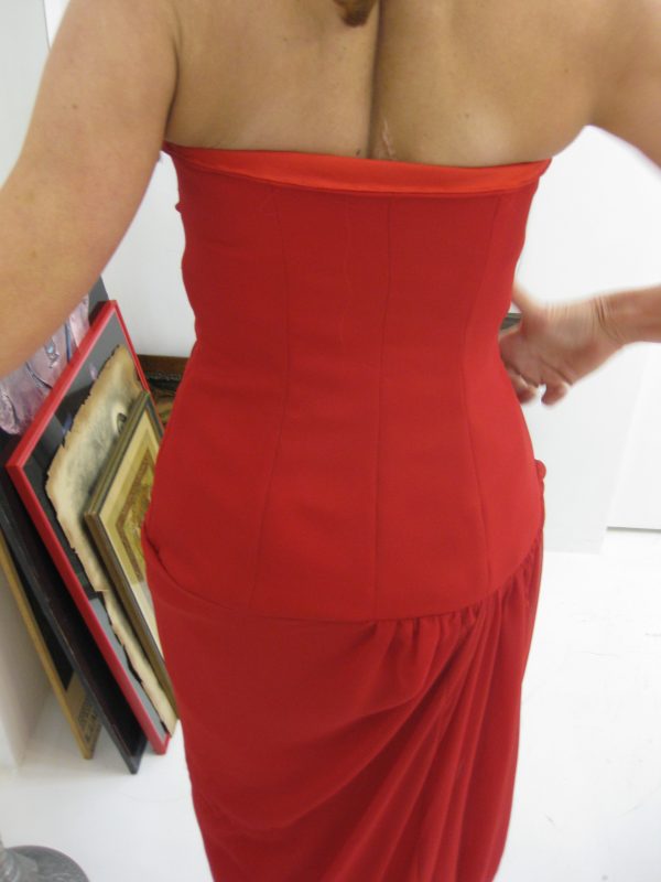 Sewing classes in chicago: Tchad: Debbie's final fitting: corset and facings vogue #2890