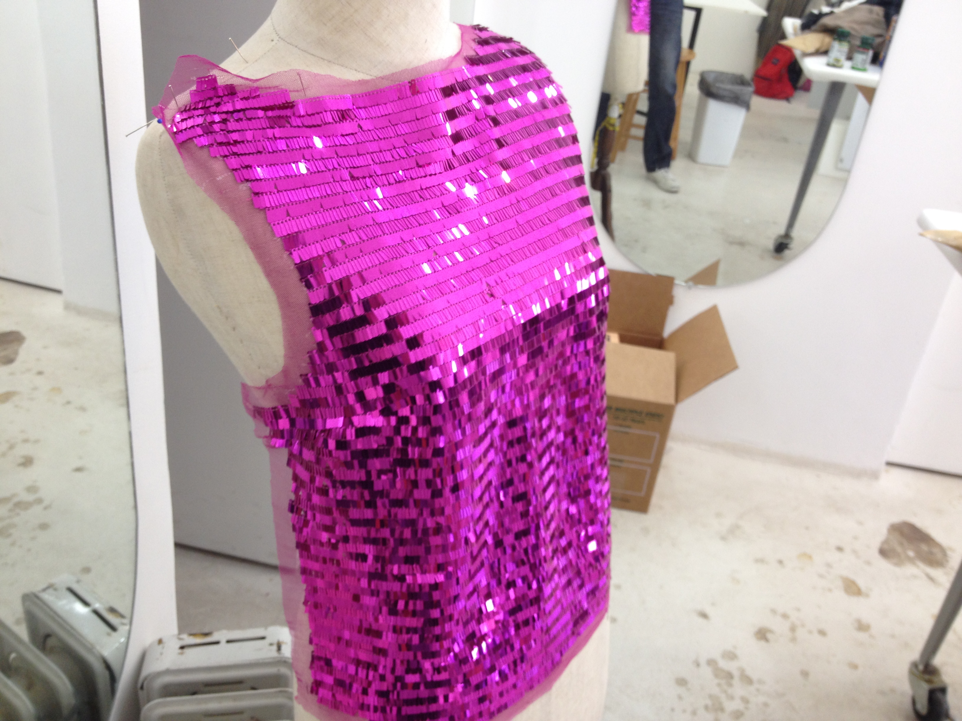 Sewing classes in chicago: tchad: workroom: stdio: christen: sequins: bodice: blouse: darts