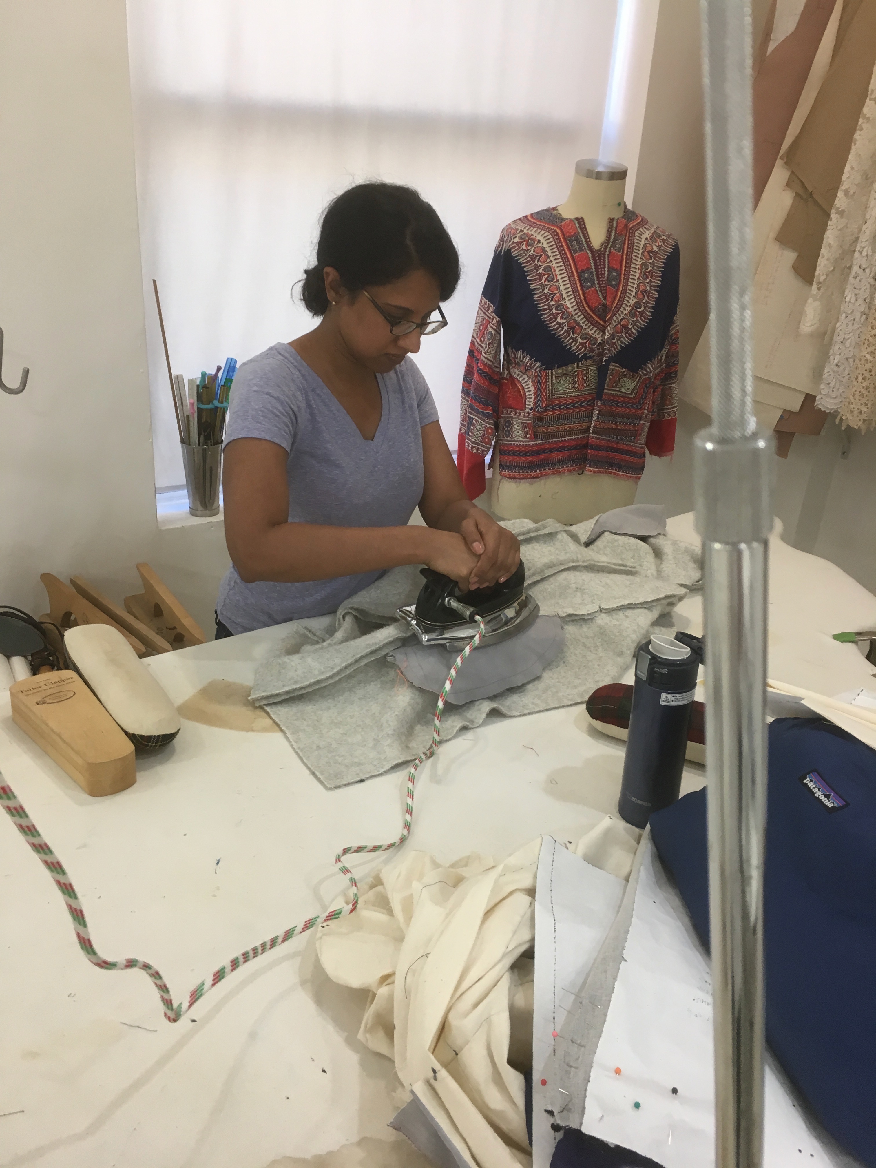 Sewing classes in chicago: tchad: workroom: kanya: wool: pressing heavy bulky seams
