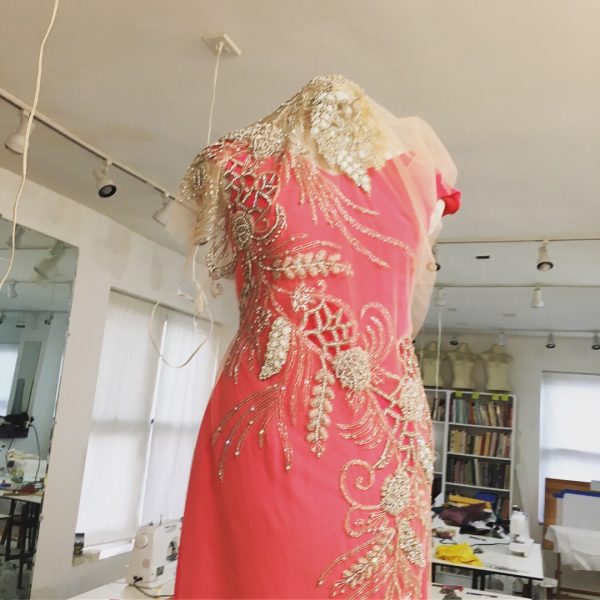 Sewing Classes in Chicago: Tchad: Susan Christopher: Pink Silk: Final shaping & preparation