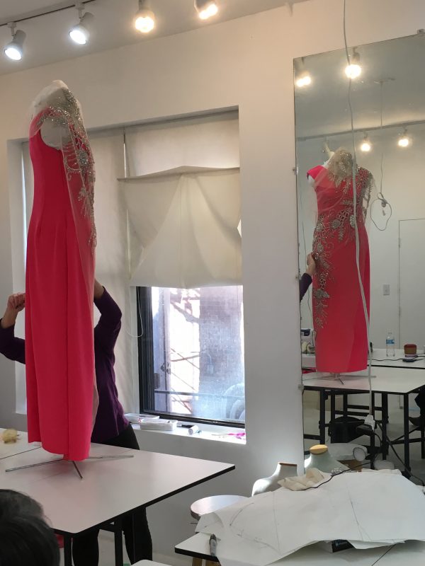 Sewing Classes in Chicago: Tchad: Susan Christopher: Pink Silk: Final shaping & preparation