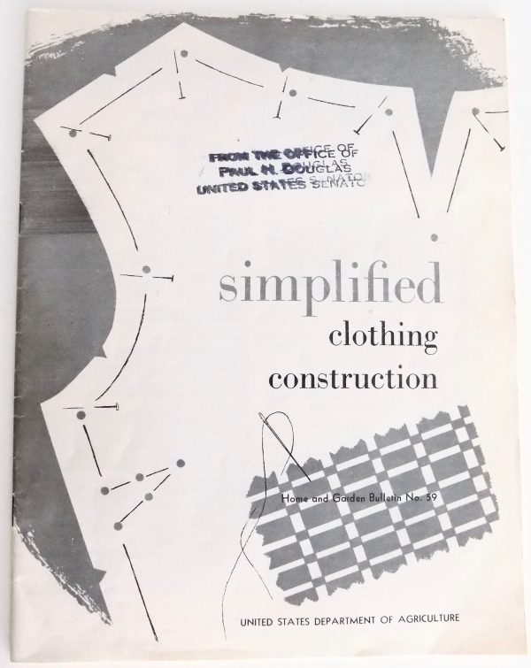Sewing classes in Chicago: Tchad: DoA: Publication 59: Workrooms: Studio: Sewing: Library: Garment sequence construction: basting: Department of Agriculture: Clothing and Research Division: Simplified Clothing Construction